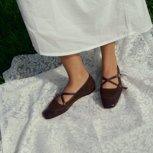 BALLERINA IRIS - CROCO MARRÓN